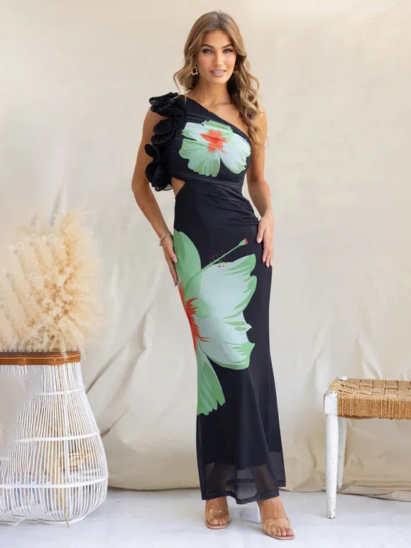 Fashion One Shoulder Slim Dress