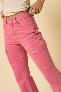 Insane Gene Pink Cargo Slit Jeans - Jessiz Boutique