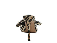 Joelle High Heel Bow Tie Leopard Print Mules - Jessiz Boutique