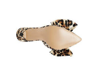 Joelle High Heel Bow Tie Leopard Print Mules - Jessiz Boutique