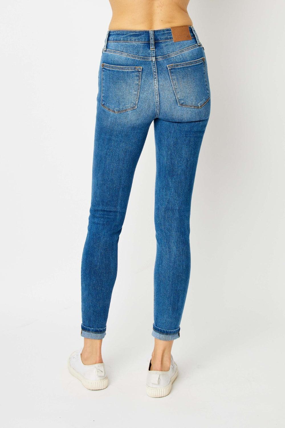 Judy Blue Cuffed Hem Skinny Jeans - Jessiz Boutique