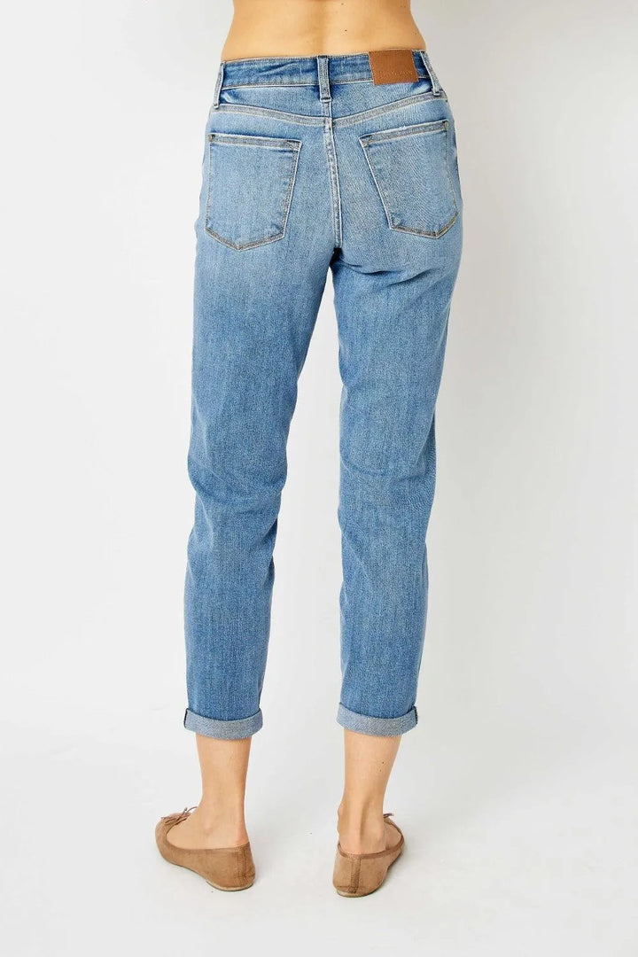 Judy Blue Cuffed Hem Slim Jeans - Jessiz Boutique