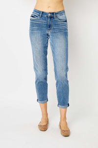 Judy Blue Cuffed Hem Slim Jeans - Jessiz Boutique