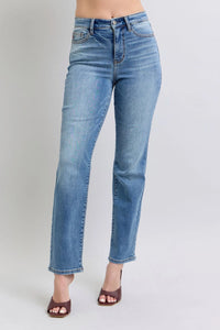 Judy Blue Full Size Run Vintage Wash Thermal Straight Jeans - Jessiz Boutique