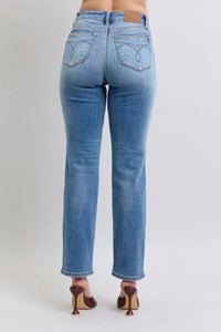 Judy Blue Full Size Run Vintage Wash Thermal Straight Jeans - Jessiz Boutique