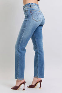 Judy Blue Full Size Run Vintage Wash Thermal Straight Jeans - Jessiz Boutique