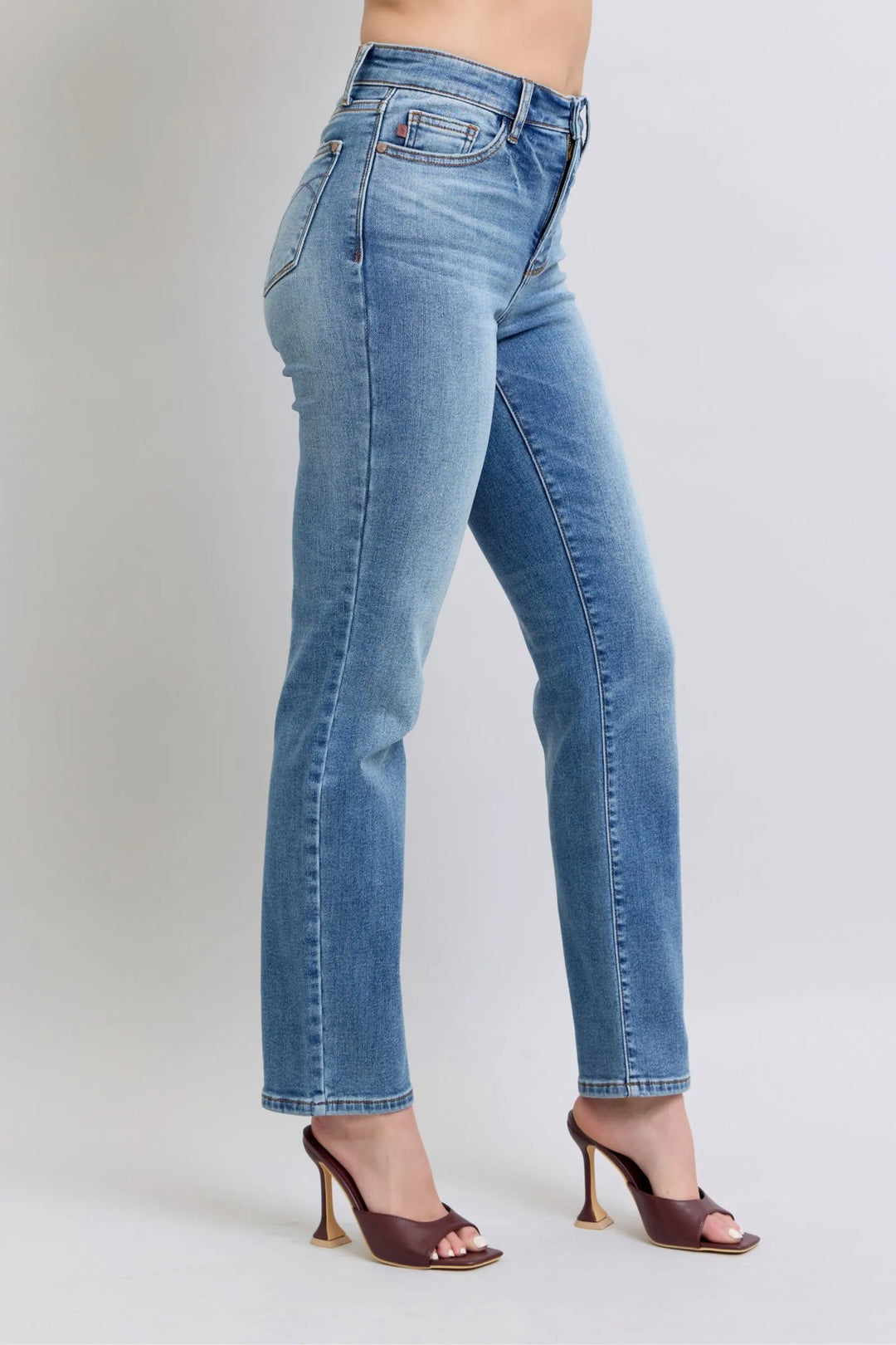 Judy Blue Full Size Run Vintage Wash Thermal Straight Jeans - Jessiz Boutique