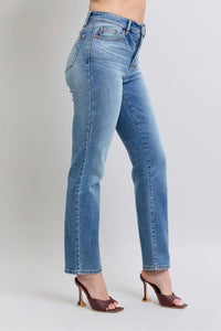 Judy Blue Full Size Run Vintage Wash Thermal Straight Jeans - Jessiz Boutique