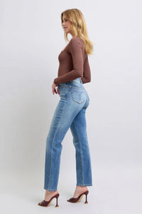 Judy Blue Full Size Run Vintage Wash Thermal Straight Jeans - Jessiz Boutique