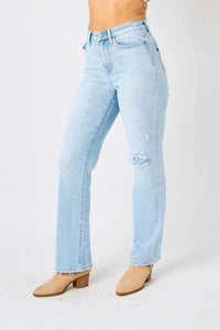 Judy Blue High Waist Distressed Straight Jeans - Jessiz Boutique