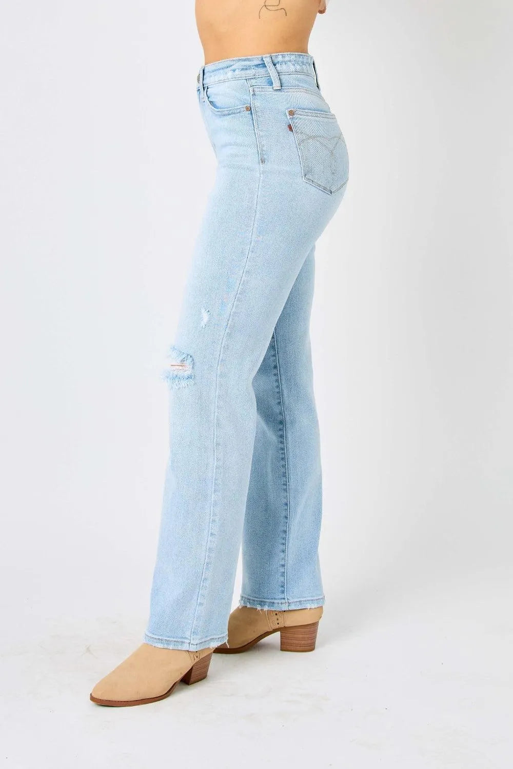 Judy Blue High Waist Distressed Straight Jeans - Jessiz Boutique