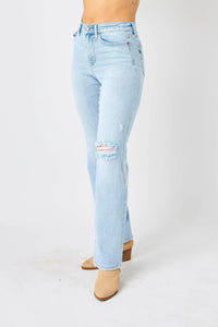 Judy Blue High Waist Distressed Straight Jeans - Jessiz Boutique