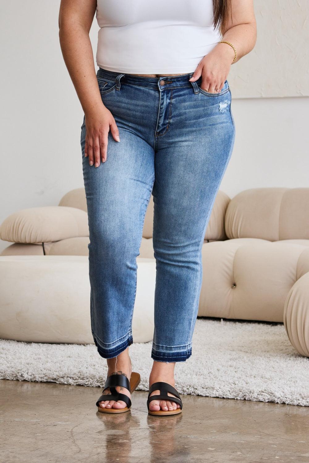 Judy Blue Release Hem Cropped Bootcut Jeans - Jessiz Boutique