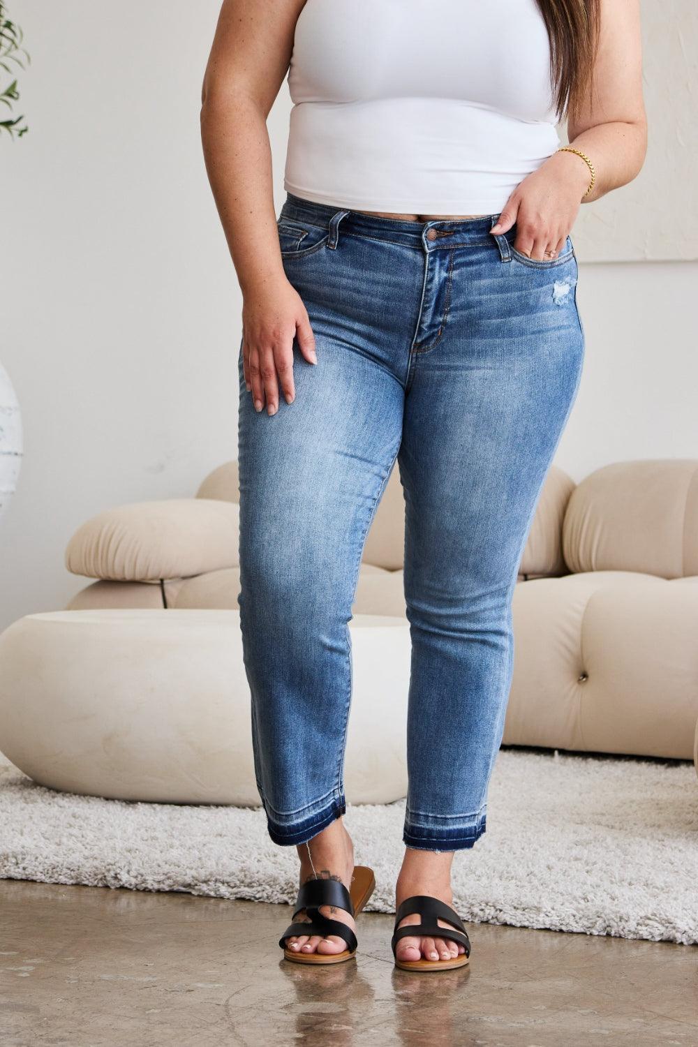 Judy Blue Release Hem Cropped Bootcut Jeans - Jessiz Boutique