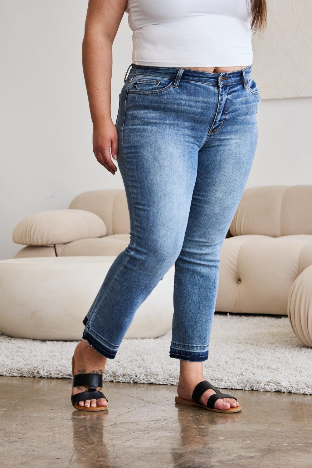 Judy Blue Release Hem Cropped Bootcut Jeans - Jessiz Boutique