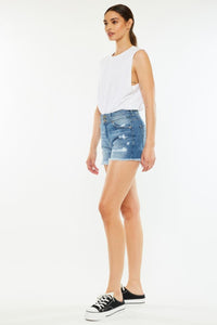 Kancan Full Size High Rise Raw Hem Denim Shorts - Jessiz Boutique