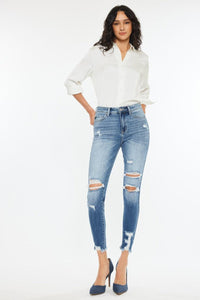 Kancan High Rise Frayed Ankle Skinny Jeans - Jessiz Boutique