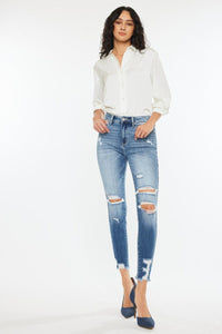 Kancan High Rise Frayed Ankle Skinny Jeans - Jessiz Boutique