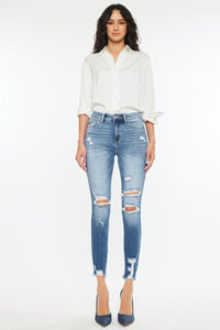 Kancan High Rise Frayed Ankle Skinny Jeans - Jessiz Boutique