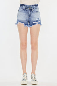 Kancan High Rise Frayed Hem Denim Shorts - Jessiz Boutique