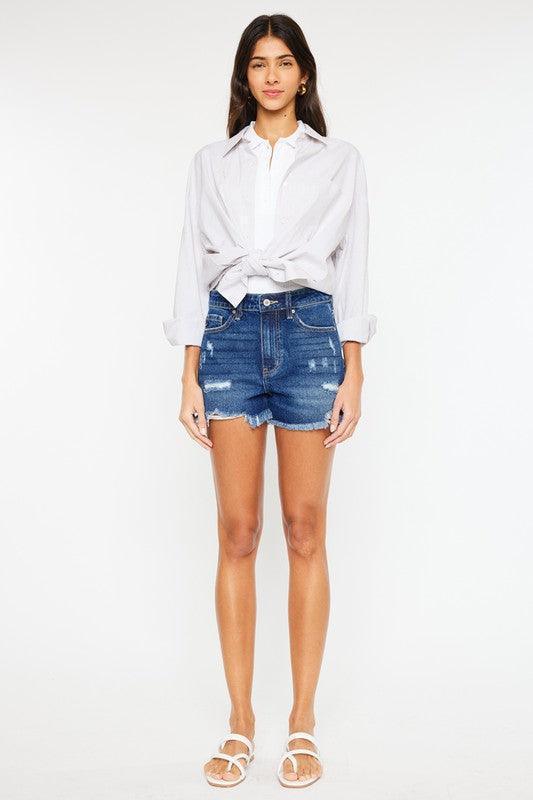 Kancan High Rise No Stitch Frayed Hem Shorts - Jessiz Boutique