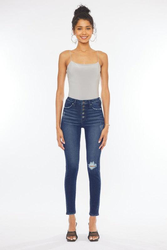 Kancan High Rise Piecing Detail Super Skinny Jeans - Jessiz Boutique