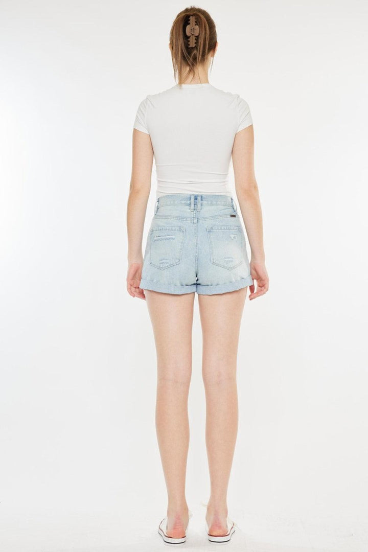 Kancan High Rise Repaired Mom Denim Shorts - Jessiz Boutique
