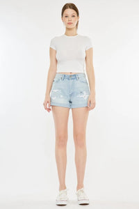 Kancan High Rise Repaired Mom Denim Shorts - Jessiz Boutique