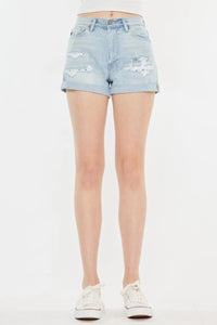 Kancan High Rise Repaired Mom Denim Shorts - Jessiz Boutique