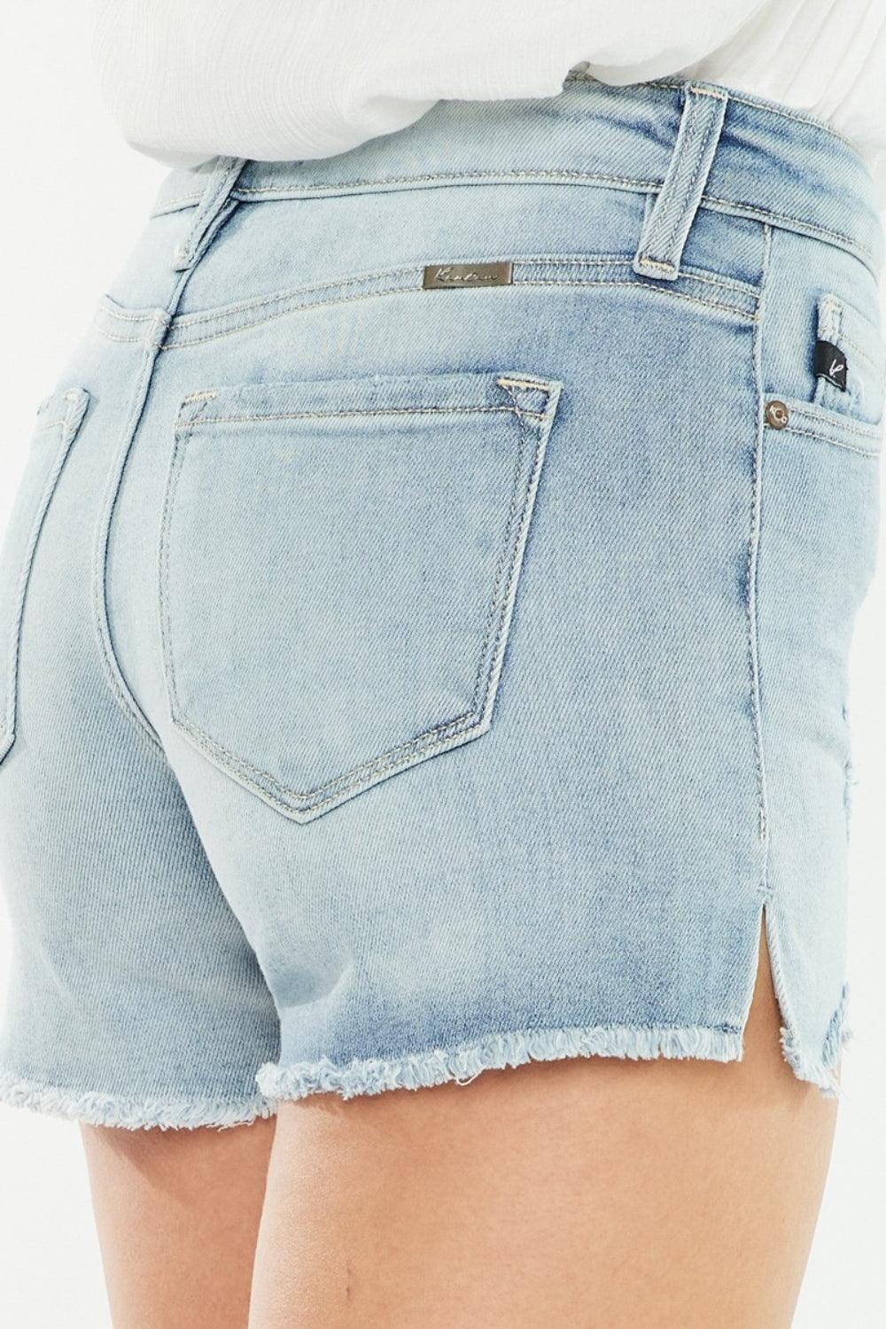 Kancan High Rise Side Slit Denim Shorts - Jessiz Boutique