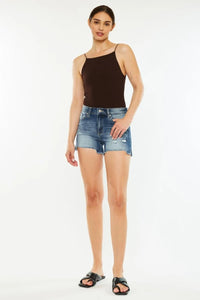 Kancan High Waist Raw Hem Denim Shorts - Jessiz Boutique