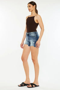 Kancan High Waist Raw Hem Denim Shorts - Jessiz Boutique