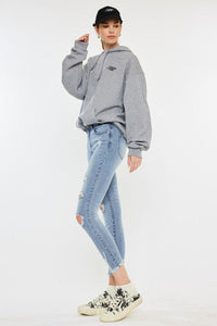 Kancan Mid Rise Distressed Ankle Skinny Jeans - Jessiz Boutique