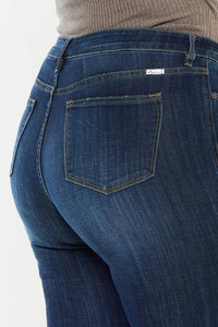 Kancan Plus Petite Dark Wash Mid Rise Flare Jeans - Jessiz Boutique