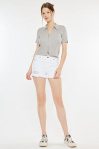 Kancan Raw Hem Distressed Denim Shorts - Jessiz Boutique