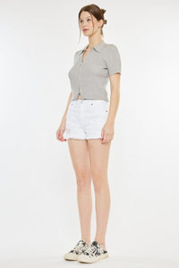 Kancan Raw Hem Distressed Denim Shorts - Jessiz Boutique