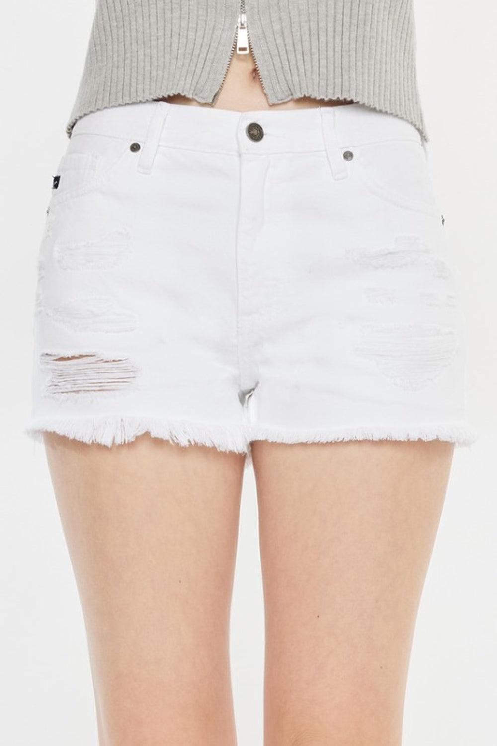 Kancan Raw Hem Distressed Denim Shorts - Jessiz Boutique