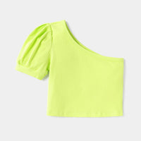 Kids One Shoulder Cut Out Crop Tee - Jessiz Boutique