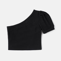 Kids One Shoulder Cut Out Crop Tee - Jessiz Boutique