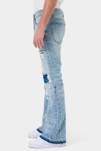 Knee Destroyed Slim Flare Denim - Jessiz Boutique