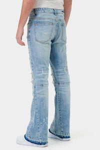 Knee Destroyed Slim Flare Denim - Jessiz Boutique