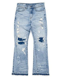 Knee Destroyed Slim Flare Denim - Jessiz Boutique