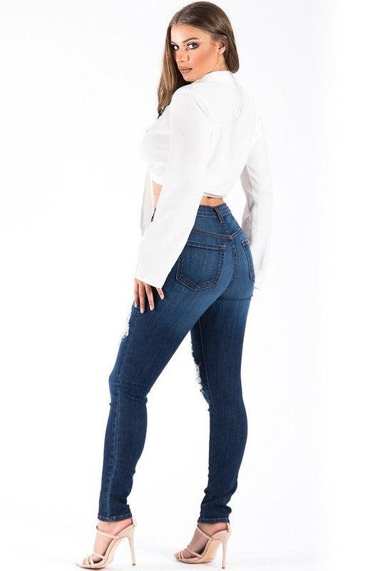 Kylie Skinny Jeans in Dark Wash - Jessiz Boutique