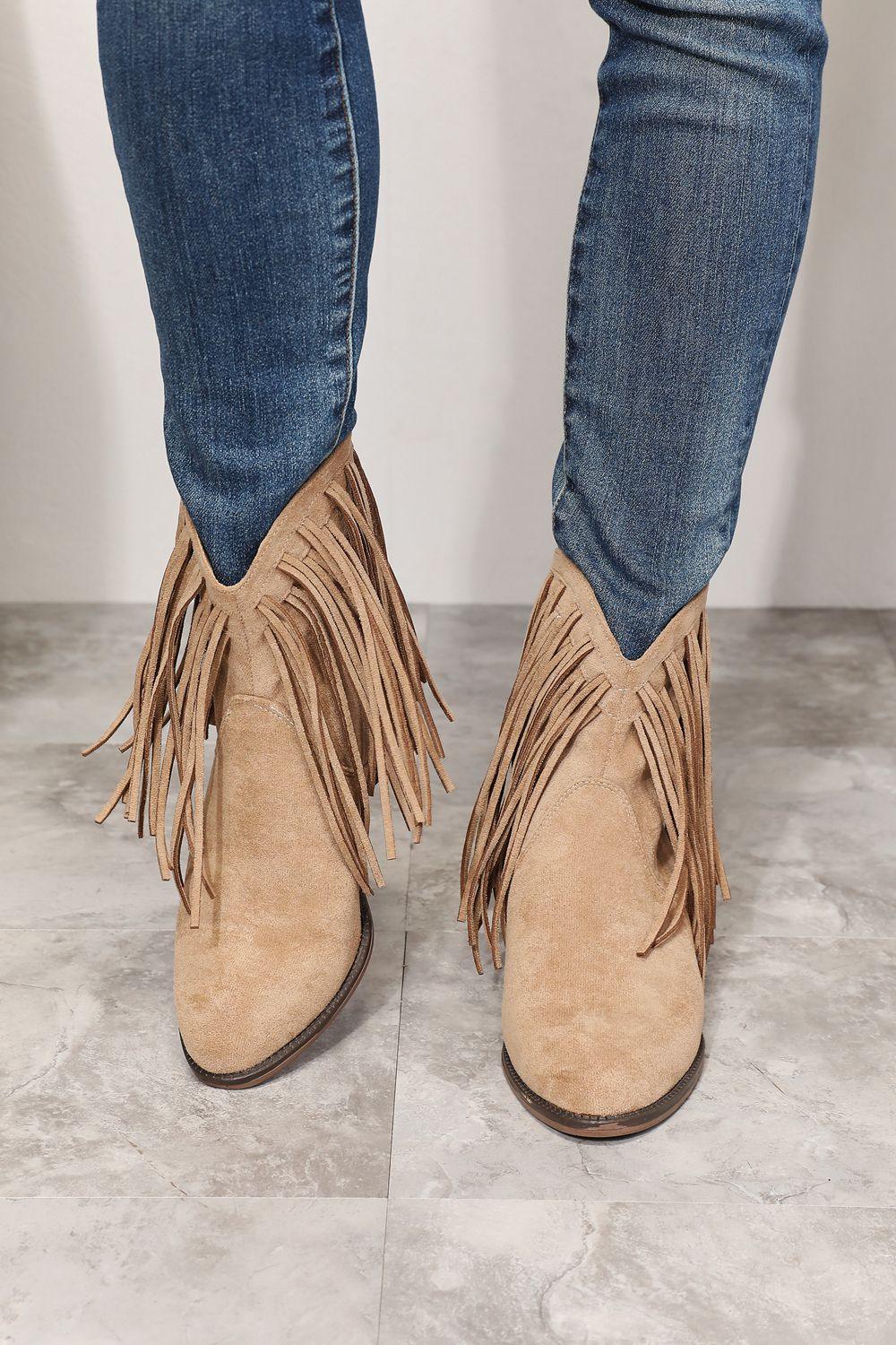 Legend Women's Fringe Cowboy Western Ankle Boots - Jessiz Boutique
