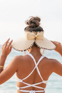 Leopard Foldable Bow Visors - Jessiz Boutique