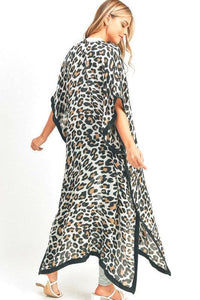 Leopard Printed Extra Long Kimono Cardigan - Jessiz Boutique