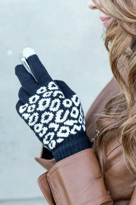 Leopard Stretch Touch Gloves - Jessiz Boutique