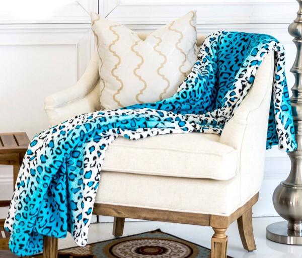 Leopard Turquoise Warm Cozy Bed Throw Blanket - Jessiz Boutique