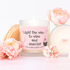 Light the Way to Wine and Snacks - Pink Wick Candle - Jessiz Boutique
