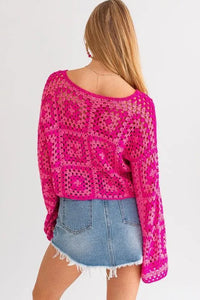 Long Sleeve Crochet Top - Jessiz Boutique